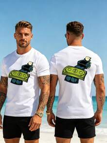 All Match 104% Cotton Tee Suitable For Outdoor Hiking Camping Travel Use - White - View 3