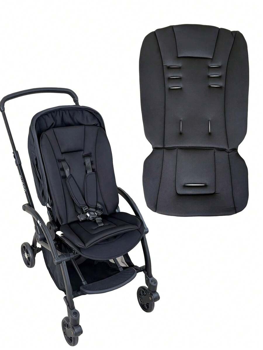 1pc Universal Baby Stroller Seat Cushion, Soft & Breathable Infant Travel Sleeping Mat Suitable For Multiple Strollers - Black a - View 1