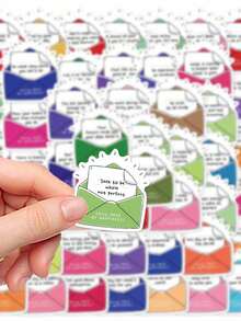 50PCS,Daily Dose Of Happiness Stickers,PVC Material,Creative And Aesthetic Design Sticker,Each One Is Different,Suitable For Mobile Phone Cases, Tablets, Laptops, Suitcases, Cars, Notebooks, Handwritten Diaries And More. - 50pcs - View 8