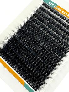 HBZGTLAD 280 Bundles 14 Rows 80pcs D/DD 0.05/0.07mm Fine Eyelash Hot Melt Fan Lashes 9-16mm Mixed Length Faux Mink Eyelash Extensions 3D Russian Curl Individual Eyelash Clusters Makeup Black Lashes Purple Box Packaging - Black - View 2