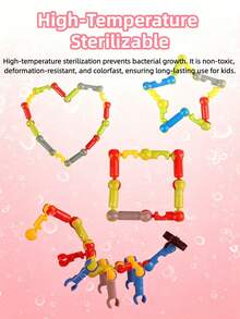 Children's Skeleton Building Block Toy Set Suitable For 3+ Years Old Kindergarten Toddlers, Colorful Multi-Shape Interlocking Building Rods, Smart Rods For Boys And Girls, Versatile Creative Educational STEM Assembly Construction Blocks, 3D Geometric Spatial Math Thinking Educational Tool, Intellectual Fun Flexible Joint Free Connection DIY Building Toy, Birthday Holiday Gift, 10/68/218pcs With Storage Bag - Multicolor - View 11