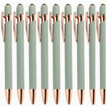 12pcs Luxury Metal Ballpoint Pen Set, Includes 2 Pens + 10 Refills, Gold And Green Elegant Retractable Ballpoint Pens With Stylus Tip - Smooth Writing, Non-Slip Grip, Compatible With All Devices - Perfect For Daily Use, Ideal Gift For Teachers, Graduates And Office Staff - Sets - View 6
