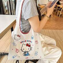 Officially Licensed Sanrio Series Hello Kitty Pattern Large Capacity Shoulder Storage Bag, Cute Outdoor Travel Portable Storage Bag, Handbag, Shoulder Bag, Suitable For Multiple Occasions,Back To School - View 2