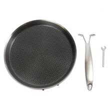 Padella antiaderente in acciaio inox, 28 cm, con struttura a nido d'ape e manico lungo, compatibile con piani cottura a induzione, ideale per bistecche, uova e per la cucina di tutti i giorni. - Visualizzare 7