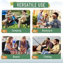 BRS Portable Folding Chair Comfortable Armchair Travel Chair Stool Foldable Camping Chair Folding Beach Chair With Storage Carrying Bag Folding Stool Suitable For Outdoor Camping, Picnic, BBQ, Beach, Yard Garden And Fishing - Multicolor - View 11