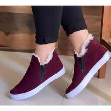 Women's Faux Fur Ankle Boot With Plush Lining - Board - View 3