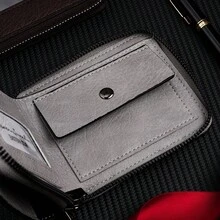 Men's Litchi Grain Wallet, Short Style High-Quality Snap Closure Bifold Wallet, Multi-Card Slots Large Capacity Coin Purse - Multicolor - View 8
