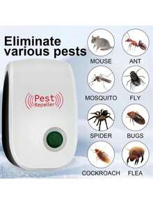1/2/4pcs Ultrasonic Indoor Pest Repeller, Dual-Frequency Ultrasonic & Electromagnetic Wave Repels Pests, 360° Wide Coverage, Physical Pest Control, Effective Against Mosquitoes, Bugs, Mice, Fleas, Pest Repeller, Suitable For Home, Kitchen, Office, Hotel, Warehouse - US A Type Plug(110-127V) - View 2