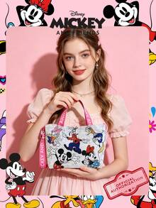 1pc Disney Officially Licensed Mickey Mouse Pattern Handbag, Adjustable Shoulder Strap Crossbody Bag, Lightweight Tote Bag, Suitable For Girl/Girls/Teens/Fans, Suitable For Daily/Shopping/Outings/School/Travel - Multicolor - View 6