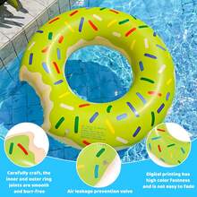 Adult And Children Donut Shaped Swim Ring, Swimming Pool Party Decoration Inflatable Float, Lake Water Floating Toy - Multicolor - View 5