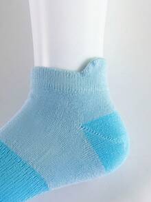 5 Pairs/2 Pairs Women's Fashion Contrast Color Ear Tab Foot Protection Casual Short Socks, Spring/Summer Sweat-Absorbing Breathable Creative Sports Socks With Waistband Fit, Daily Versatile - Multicolor - View 12