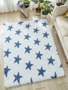 1pc Blue Star Pattern Doormat, Decorative Carpet, Bedroom Decor, Carpet, Home Decor, Small Living Room Rug - Multicolor B - View 5