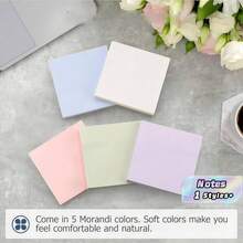 3x3 Adhesive Sticky Notes, Macaron Color Self-Adhesive Sticky Note Pads, Easy To Stick, Suitable For Home, Office, School, 1/5 Pack (100 Sheets/Pad) - one-size - View 4