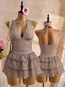 Women Plus Size Sports Dresses - Brown - View 13