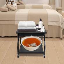 SENDERPICK 1PCS Foot Bath Cart Portable Esthetician Trolley Cart Multifunctional 2-Tier Trolley Cart With Wheels - Black - View 6
