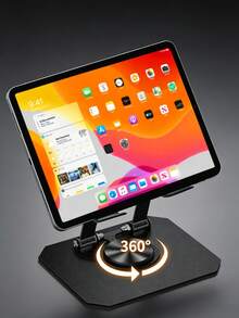 360°可旋轉折疊支架,相容於Apple智慧型手機、平板電腦、電子閱讀器、智慧電視 - 可調節多角度折疊支架附冷卻系統,便攜式桌面支架,省空間設計 - 查看 2