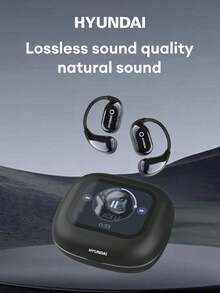 Tai nghe không dây HYUNDAI Q18PRO AI, Âm thanh nổi độ trung thực cao, Truyền dẫn định hướng, Khử tiếng ồn thông minh ENC, Micrô nhạy, Cuộc gọi thoại, Âm nhạc, Chơi game, Phim, Độ trễ thấp, Tuổi thọ pin dài, Màn hình, Đa chức năng, Tai nghe không dây móc tai - màu đen - Xem 1