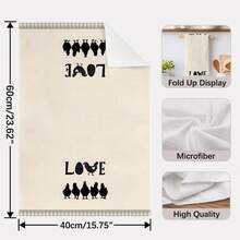 2 Buah Handuk Dapur, Gaya Pastoral Retro Amerika dengan Motif Ayam yang Menarik, Handuk Dapur Mikrofiber Persegi Panjang 40*60cm, Lap Piring, Taplak Meja, Handuk Tangan, Dekorasi Dapur, Dekorasi Rumah, Hadiah Pindah Rumah untuk Tetangga, Serbet dan Lap Piring, Dekorasi Rumah, Hadiah - Grey - View 4