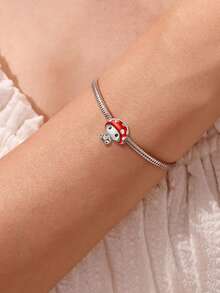 1pc Fashionable Pure Silver Rabbit Bead Pendant, Suitable For Bracelet DIY, Women's Jewelry Daily Decoration, Girls Accessory - Beads 1 - View 6
