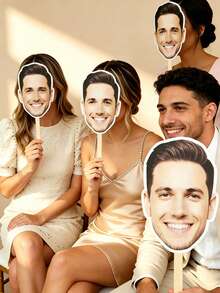 Personalized Oversized Photo Props: Custom Handheld Face Silhouettes And Pet Portraits-Ideal Photo Props And Fun Accessories For Bachelor/Bachelorette - Multicolor - View 4