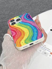 Knitted Texture TPU Coated Phone Case, Compatible With IPhone 7, 7 Plus, 8, 8 Plus, X, XS, XR, XS Max, 11, 11 Pro, 11 Pro Max, 12, 12 Pro, 12 Pro Max, 13, 13 Pro, 13 Pro Max, 14, 14 Pro, 14 Pro Max, 14 Plus, 15, 15 Pro, 15 Plus, 15 Pro Max, 16, 16 Pro, 16 Plus, 16 Pro Max - Multicolor - View 4