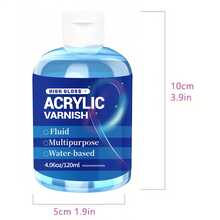 120ml Acrylic Paint, 4.06 Fl Oz/High Gloss And Matte Finish, Transparent, Fluid, Water-Based, Suitable For Arts And Crafts Sealant - XF-096 - View 2