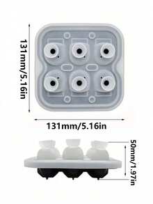 1pc Creative 3D Skull Ice Cube Tray Mold, Suitable For Refrigerator Ice Making, Whiskey Glass Skull Ice Ball Maker, Easy Release Ice Cube Tray, Applicable For Beverages & Cocktails - Multicolor - View 4