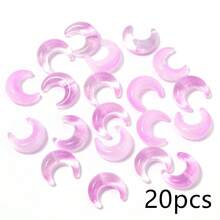 20顆/包 玻璃彩色透明月亮形散珠 13X15mm 卡通新月珠，適用手鍊、手機鍊、鑰匙圈吊飾裝飾，手工DIY珠寶配件 - 月亮形散珠 - 查看 18