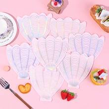 20/40/60pcs Pink Shell-Shaped Napkins With Iridescent Foil, 2-Ply Light Pink Cute Mermaid Tail Ocean Theme Disposable Shell Napkins, Ocean Wave Pattern Paper Napkins Hand Towels, Suitable For Baby Shower, Pool Party Decoration, 13x13 Inches - View 3