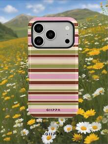 GIIPPA 1 Stück Warmes Braun, Hellrosa, Beige, Olivgrün Vierfarbiges Gemischtes Horizontales Streifenmuster Design Handyhülle für Handy 17 Pro Max, kompatibel mit Handy 16 Pro Max, 15 Pro Max, 14 Pro Max, 11/12/13/14/15/16 Pro Max Plus, koreanischer Stil High-End Mode lustige Handyhülle, elegantes Design geeignet für Männer und Frauen, perfektes Geschenk für Freundin zu Weihnachten, Valentinstag, Ostern, Hochzeitssaison und Geburtstag! - Verschiedenfarbig - Übersicht 7