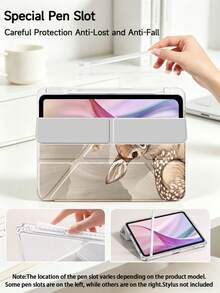 Ginkgo Tree & Deer Protective Case Compatible With IPad Air 8(M4)2026(11-Inch), Air 4/5 10.9 Inch, 7/8/9th 10.2 Inch, Built-In Pencil Slot Compatible With Samsung Tab S6 10.4 Inch, Compatible With Kindle 11th Gen(2022/2024), Kindle Clara 2E, Clara Colour, Clara BW (6-Inch) And Libra Colour (7-Inch),Cute Girly And Stylish Design, Tablet Desktop Decor, Birthday And Holidays. - Multicolor - View 4