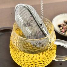 不鏽鋼茶葉/香料濾網，提供2種顏色和2種形狀，適用於居家泡茶、過濾戶外食材、大尺寸香料/香草/醃漬/燉煮過濾 - 彩色 - 查看 5