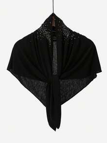 1PC/2PCS Women's Triangle Solid Color Rhinestone Headscarf, Non-Slip Islamic Solid Color Casual Underscarf, Simple Versatile, Soft Comfortable Skin-Friendly, Suitable For Daily Wear, Suitable For All Seasons - 1PC - Multicolor - View 10