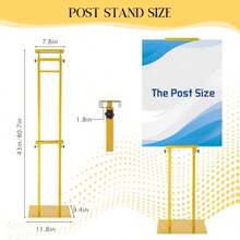 Roll Up Banners2 Pack Stand Heavy Duty Adjustable Pedestal Sign Holder Poster Height 4.7 To 83 In For Double-Sided Foam Board Signs With Water-Filled Base For Stability For Wedding Business Outdoor Events Gold - Gold - View 4