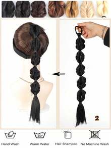 20 Inch Women's Ponytail Wig Bubble Braids Twist Braids Lace-Up Hair Braids Lantern Braids - Multicolor - View 13