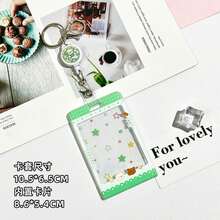 Cute Animal Transparent Card Holder, Embossed Photocard Sleeve With Keychain - 紫色綁帶蝴蝶+2.7皮條白鑰匙圈 - 查看 16