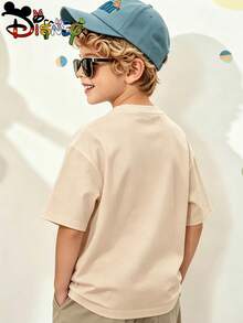 Disney Licensed Toy Story "Birthday Boy" Character Fill Print Kids' T-Shirt, Short-Sleeved Casual Top, Cute Themed Printed Tee, Perfect For Daily Wear, School Activities, Family Outings, Theme Park Visits And Holiday Gifts, Shipped From Local Warehouse - Màu be - Xem 2