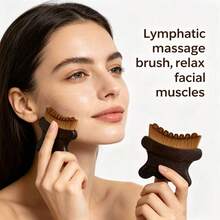 New Fishtail Lymphatic Massage Brush, Fishtail Design For More Stable Grip, Comes With Base And Box For Easier And Faster Travel Carrying, Durable Bristles, Top Choice For Massage, Great Gift For Holidays - Maroon - View 6