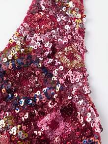 Women's Halter Neck Sequin Tops Sleeveless Open Back Slim Fit Tank Tops Summer Shirts - Rojo - Ver 8