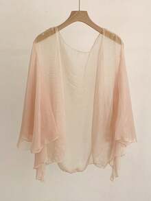 1 chiếc khăn choàng voan mềm, áo khoác cardigan mỏng nhẹ thoáng màu trơn cho nữ, mùa xuân & mùa thu - Nhiều màu - Xem 6