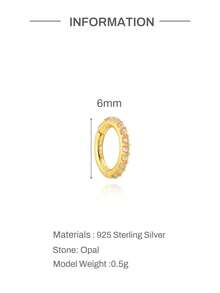 SereneSpark 1 chiếc bông tai vòng huggie nhỏ mạ vàng 18K bạc sterling 925 đính đá opal pave, không gây dị ứng chống xỉn màu, size 6/7/8mm, đeo được cho helix, tragus, conch và dái tai, bông tai xếp chồng thanh lịch cho hằng ngày, công sở, đám cưới, tiệc tùng và du lịch, quà sinh nhật và quà cưới lý tưởng cho nàng - Vàng - Xem 11
