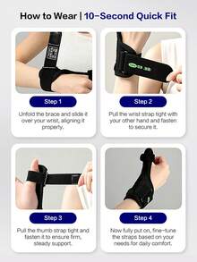 Cofoe Tala de Punho com Suporte Fixo para o Polegar, Tala de Punho Ajustável para o Polegar, Tala de Suporte de Punho em Tecido Respirável com Estabilizador, Adequada para Mão Esquerda ou Direita, Uso Diário, Desportos, Digitação, Homens e Mulheres - KF-GDD-F04 - Ver 9