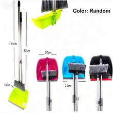 Household Broom Set, Foldable Telescopic Broom And Dustpan, Microfiber Cleaning Sweeping Combo, Suitable For Kitchen, Bathroom, Garden Cleaning - A - View 2