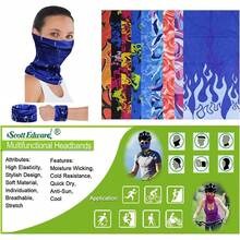 Edward 9pcs Bandanas Mujer Bandanas Hombre elstico Magia Bufanda Bandana Venda de Deportes para Senderismo, Correr, Ciclismo, Motocicleta, Yoga - Color brillante - Ver 7