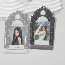 Funda mini de PVC con lunares para tarjetas de broma, funda de almacenamiento para colección de fans, portatarjetas de 3 pulgadas para fotos de ídolos, tarjetas de campus, tarjetas de identificación y fotos - multicolor - Ver 1