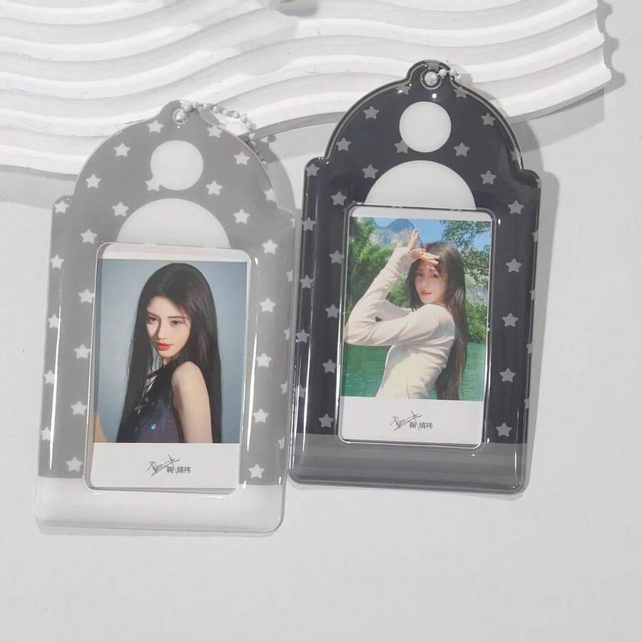 Funda mini de PVC con lunares para tarjetas de broma, funda de almacenamiento para colección de fans, portatarjetas de 3 pulgadas para fotos de ídolos, tarjetas de campus, tarjetas de identificación y fotos - multicolor - Ver 1