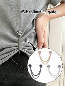 Adjustable Pant Leg Clips And Cuff Clips, Detachable Pant Leg Clips, Suitable For Pants And T-Shirts, With Chain Clips, Women's Fashion Accessories - Multicolor - View 11