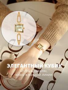 BIDEN 1pc Fashionable Quartz Watch, Exquisite And Compact, Suitable For Lady To Wear, Ergonomically Designed, Elegant And Practical, 3ATM Waterproof, - Gold - View 4