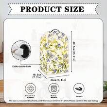 1pc Floral Pattern Food Processor Dust Cover, Household Food Processor Dust Cover, Anti-Dirt Anti-Dust, Washable, Food Processing Machine Dust Cover, Household Juicer Dust Cover, Beautiful Appearance, Kitchen Storage Cover - Full Coverage - View 8