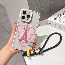 This Disney Mickey Mouse Pattern Lanyard Phone Case Features A Strong Magnetic Closure And Full Coverage Of Acrylic And TPU Material. It's Shockproof, Lightweight, And Suitable For IPhone17/16/11/13/15/15 Plus/15 Pro/15 Pro Max/12/14 Pro Max/11 Pro Max/12 Pro/12 Pro Max/13. It's A Popular Birthday Gift, Business Gift, Durable, Stain-Resistant, And Fingerprint-Resistant New Phone Case For Men And Women. It Also Includes A Mickey Mouse Phone Case And Mickey Mouse Doll Bracelet. Compatible With SamsungGalaxy S20, S21, S22, S23, And S24 Series. It's The Perfect Gift For Friends And Family. This Stylish Phone Case Is Fun, Lightweight, And Durable. IPhone17 Pro Max Phone Case, Minnie Phone Case. - màu đen - Xem 7